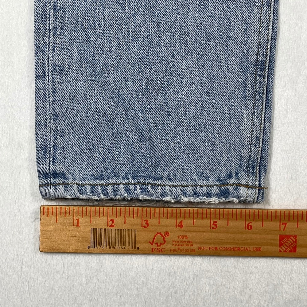 Agolde High Rise Crop Jeans 27 (Fits 28x26) Light Wash Distressed Button Fly - Picture 11 of 16